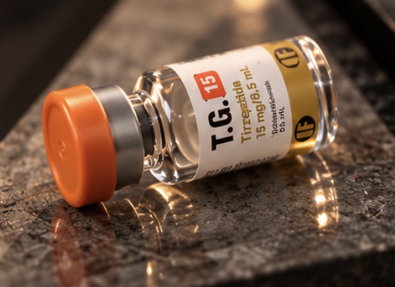 Ampola T.G. 15 Tirzepatida com tampa laranja
